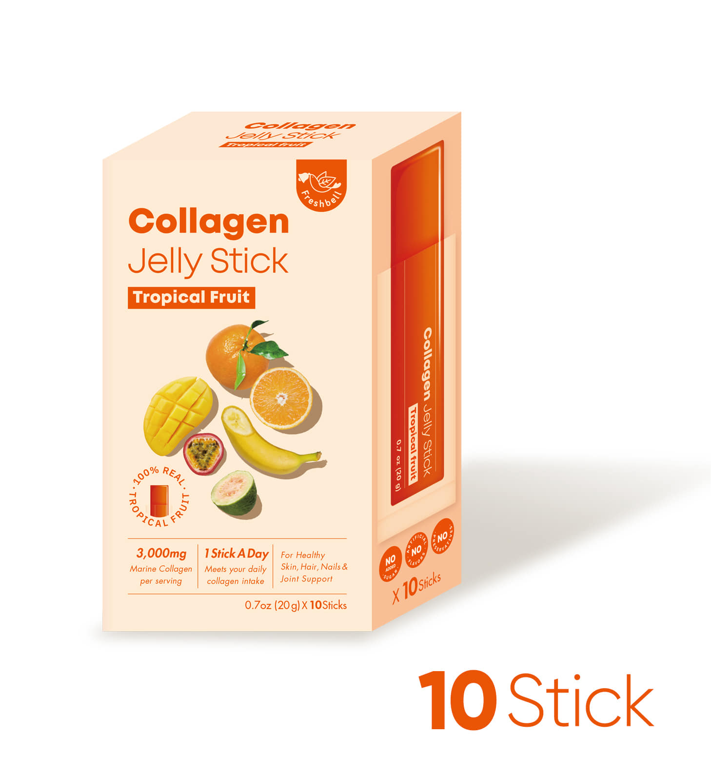 Collagen Jelly Stick Tropical  Fruit  3000mg (10ea*1box)